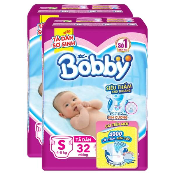 Bobby diapers  Fresh -  32pieces / bag -  S32- Extra thin (4-7kg)
