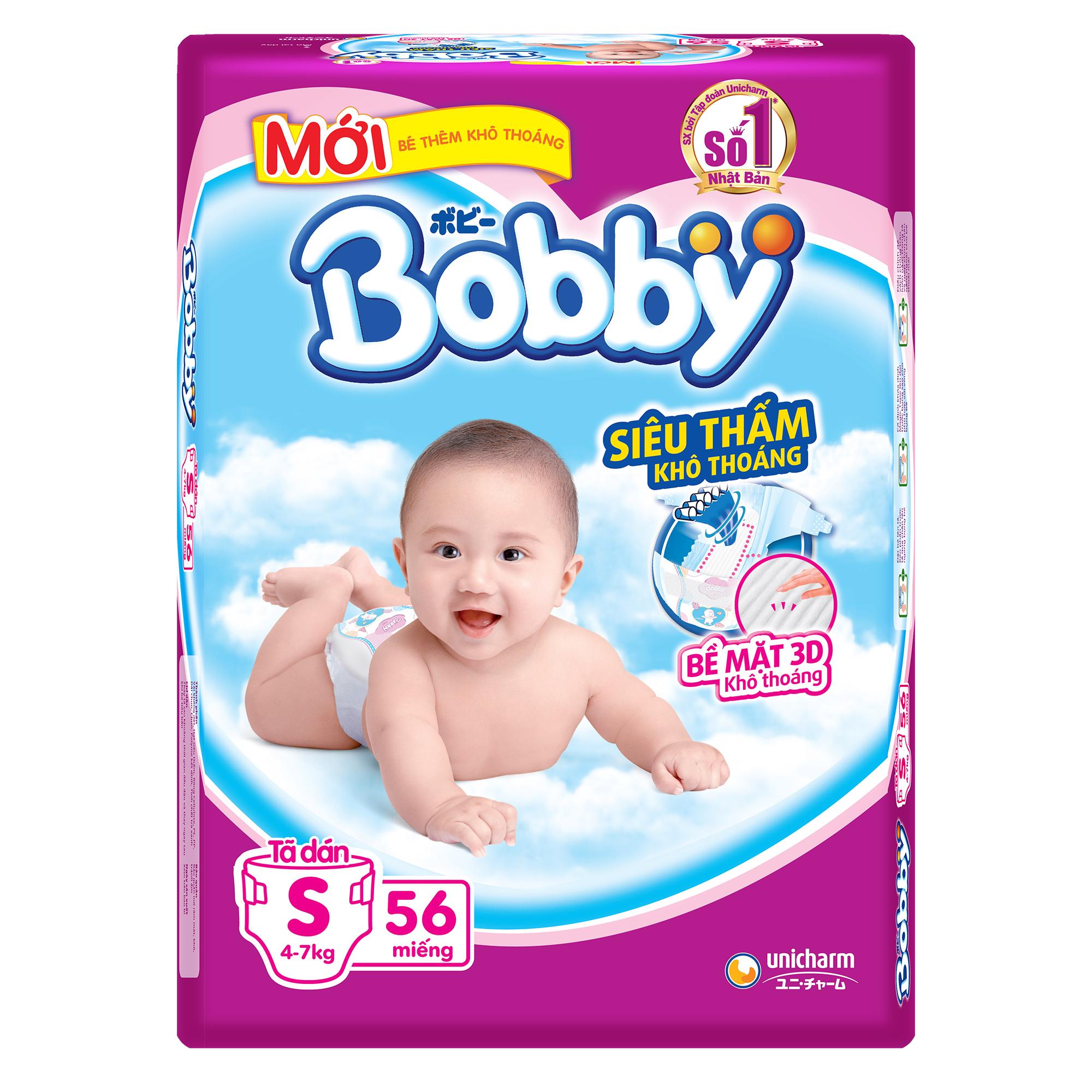 Bobby diapers  Fresh - 56pieces / bag -  S56- Extra thin (4-7kg)