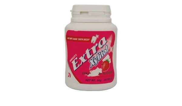 Wrigleys Extra Xylitol sugarfree gum Strawberry  56g -  40pcs/jar