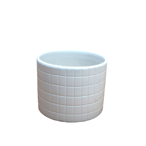 Round Flower vase white ( 128x128x100 mm)- 678.6g