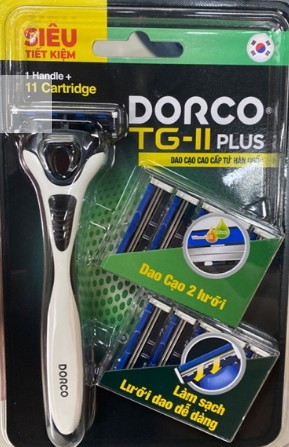 Dorco TG-II Plus with 11 Cartridges - 11 Pcs/Pack, 10 Pack/Inner, 6 Inner/Case