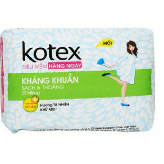 Kotex every day super soft antibacterial 20pcs/bag, 48bags/case