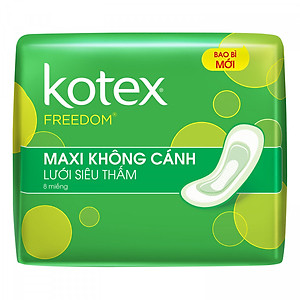 Kotex  Freedom maxi no Wing 8pcs/bag, 48bags/case