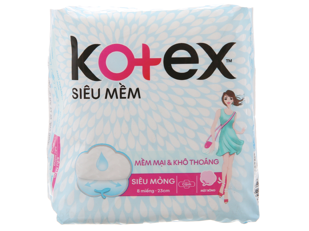 Kotex super soft super thin wing 8pcs/bag, 48bags/case